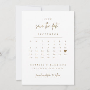 Gul hjärta Spara datum-kalender fotokort Datumet