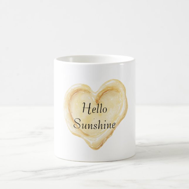 Gul Hjärtlig Hej Solsken Kaffemugg (Center)
