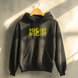 Gul höger typografi inspirerande citat hoodie
