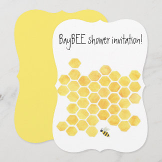 Gul honungsbi Baby shower-inbjudan Inbjudningar