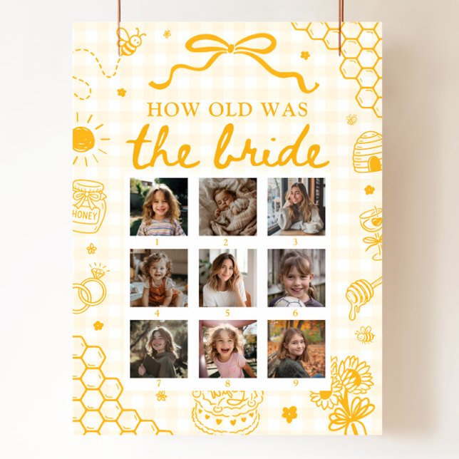 Gul honungsbi Hur gammal var bruden skylt (Yellow Honey Bee How Old Was The Bride Sign)