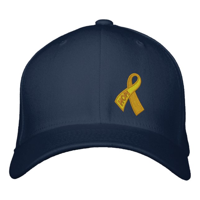 Gul hoppbandsolidaritet broderad keps (Framsida)