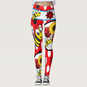 gul humla röda leggings lång tonåring