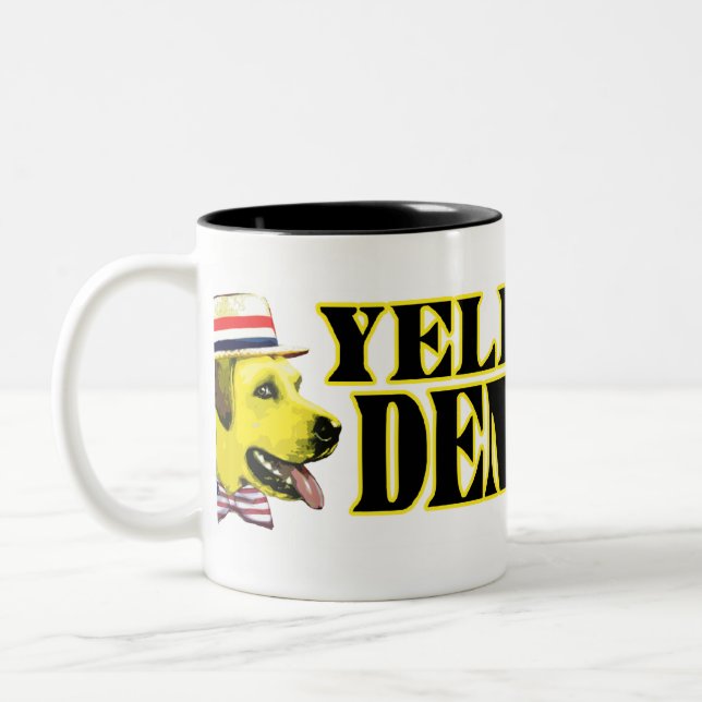 Gul hunddemokratmugg Två-Tonad mugg (Vänster)