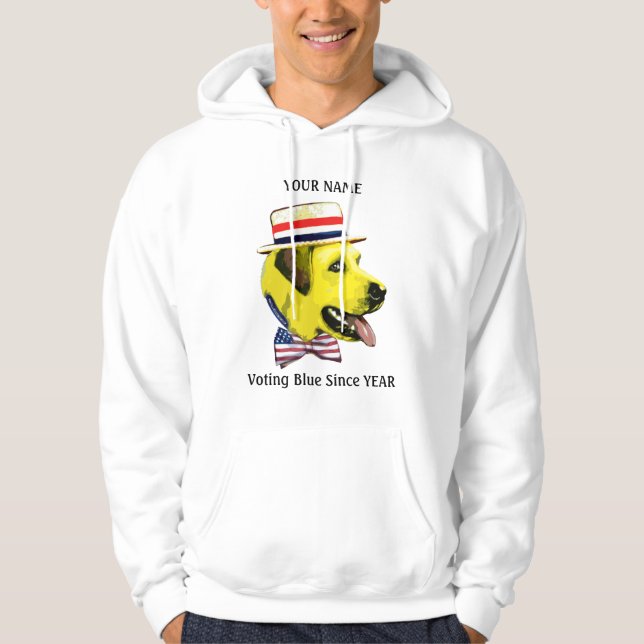 Gul hunddemokratskjorta sweatshirt (Framsida)