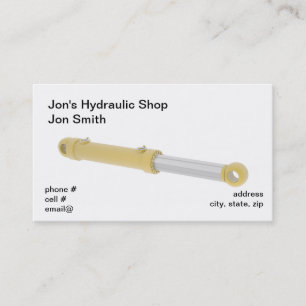 Gul hydraulisk cylinder visitkort