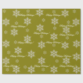 Gul inslagspapper God Jul Snöflingor Presentpapper