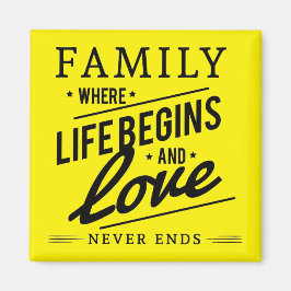 Gul Inspirerande Typografi Familj Citat Magnet