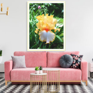Gul Iris Blomsterträdgård Canvastryck