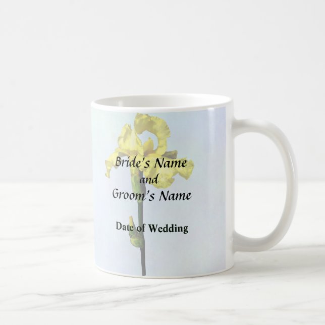 Gul Iris och Knopp Bröllopsdetaljer Kaffemugg (Höger)