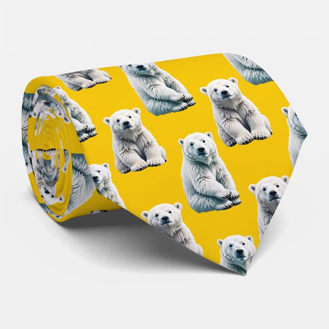 Gul isbjörn mönsterdesign  slips (Skapare uppladdad)