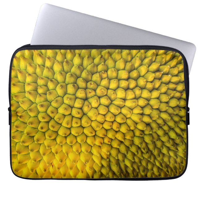 Gul Jackfrukt Skalmönster Exotisk Tropisk Laptop Sleeve (Framsidan)