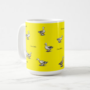 Gul Jag Älskar Ankor Kaffemugg