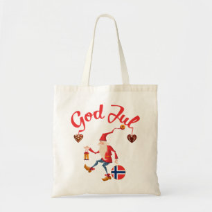 Gul jul norsk god jul norge tomte gno tygkasse