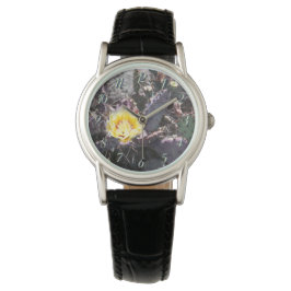 Gul kaktusblomma armbandsur