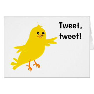 Gul kanariefågel hälsningskort