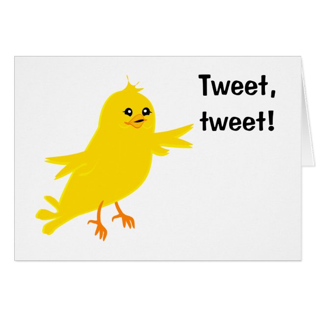 Gul kanariefågel hälsningskort (Framsidan Horizontal)
