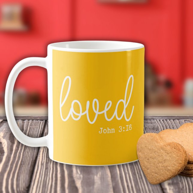 Gul Kärlek Tro Citat minimalistisk Kaffemugg (Skapare uppladdad)