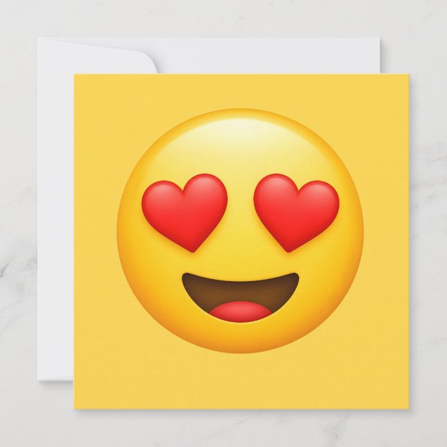 Gul kärleksemoji inbjudningar (Framsida)