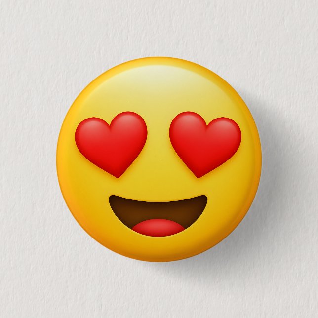 Gul kärleksemoji knapp (Framsida)