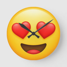 Gul kärleksemoji rund klocka