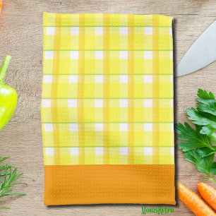 Gul Karoköksduk Med Orange Kant Kökshandduk