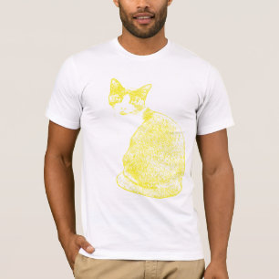 Gul katt tee shirt