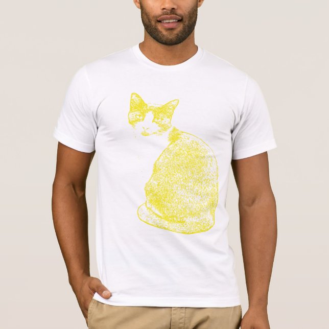 Gul katt tee shirt (Framsida)