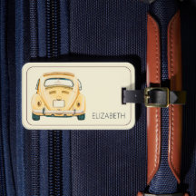 Gul Klassisk Vintage Buggy Bug Bil Personlig
