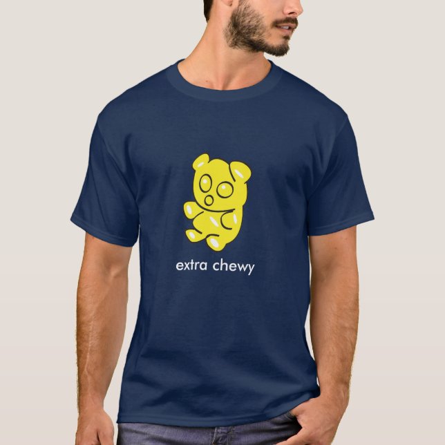 gul klibbig björnmörk t t-shirt (Framsida)