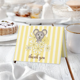 Gul Koala Baby Shower / Födelsedags Kort för Tack