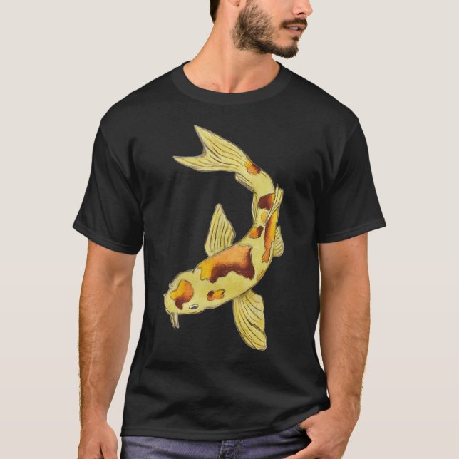Gul Koi-fisk T Shirt (Framsida)