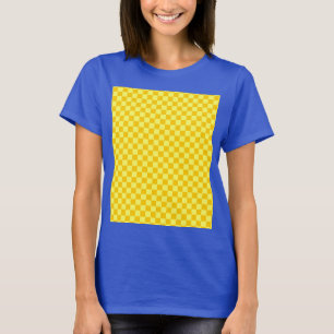 Gul kombinationsklassikerschackbräde t shirt
