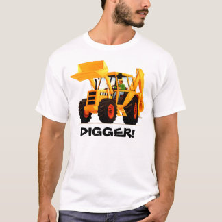 Gul konstruktionsgrävare för anpassningsbar t-shirt