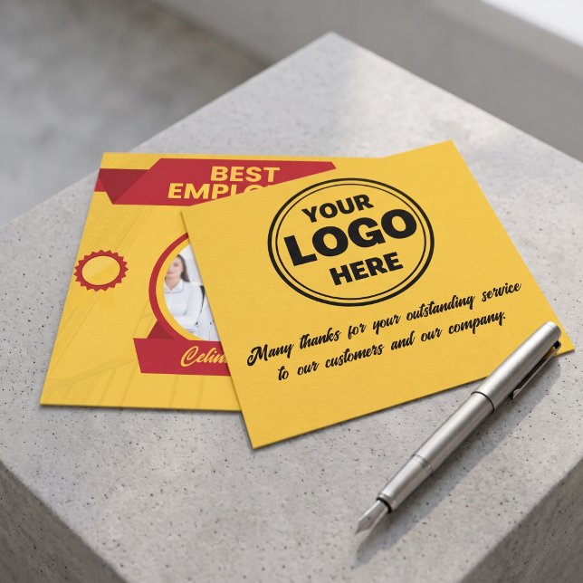 Gul kort för månadens bästa anställda (Yellow Best Employee Of The Month Award Card)