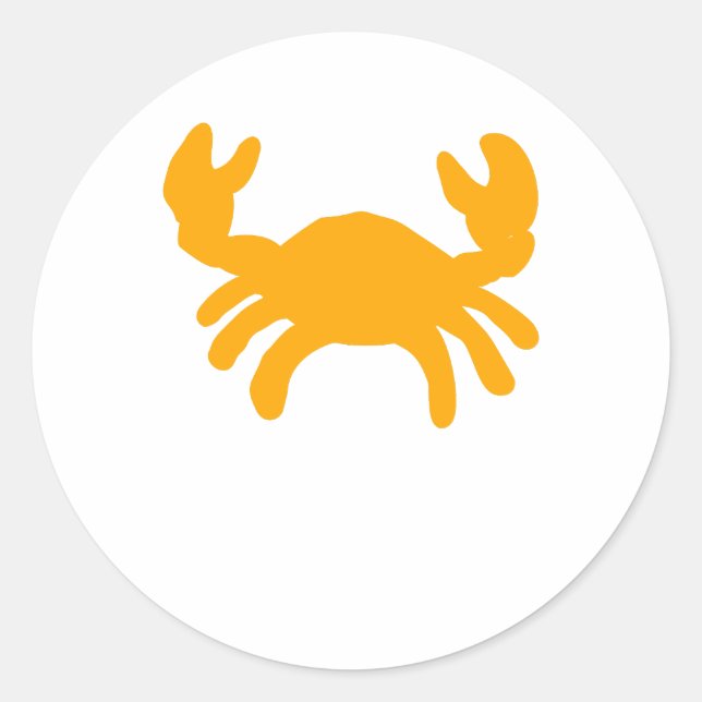Gul krabbsticker runt klistermärke (Framsida)