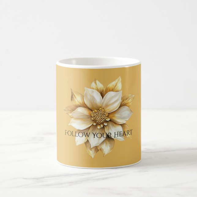Gul Kräm Blomma Kaffemugg (Center)