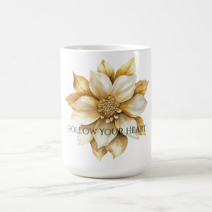 Gul Kräm Blomma Kaffemugg