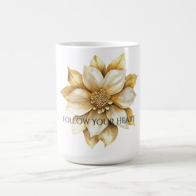 Gul Kräm Blomma Kaffemugg (Center)