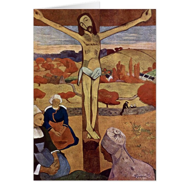 Gul Kristus av Paul Gauguin Hälsningskort (Framsidan)
