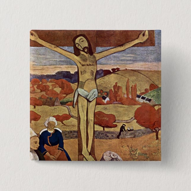 Gul Kristus av Paul Gauguin Knapp (Framsida)