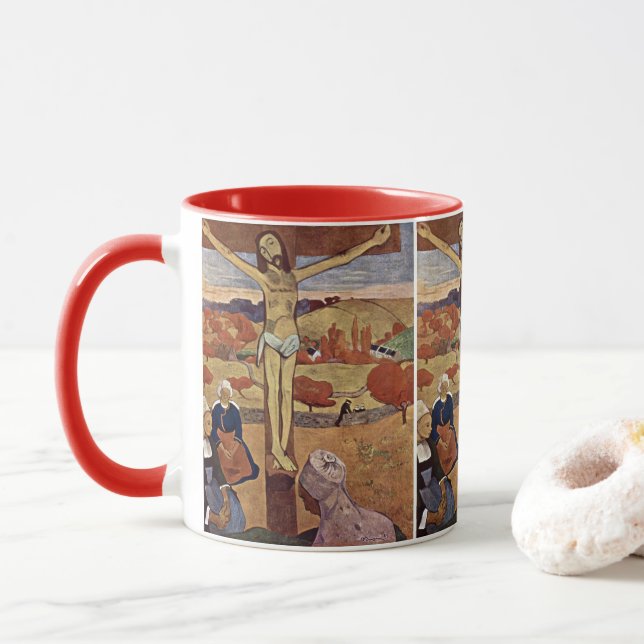 Gul Kristus av Paul Gauguin Mugg (Med munk)