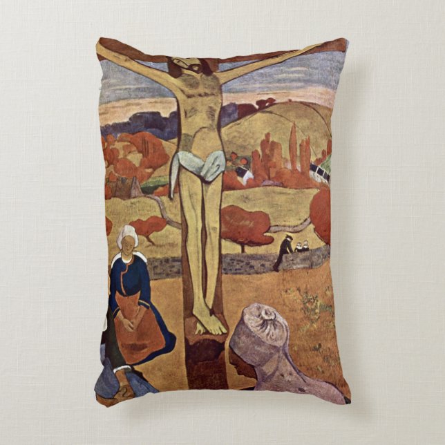 Gul Kristus av Paul Gauguin Prydnadskudde (Framsidan(Vertikal))