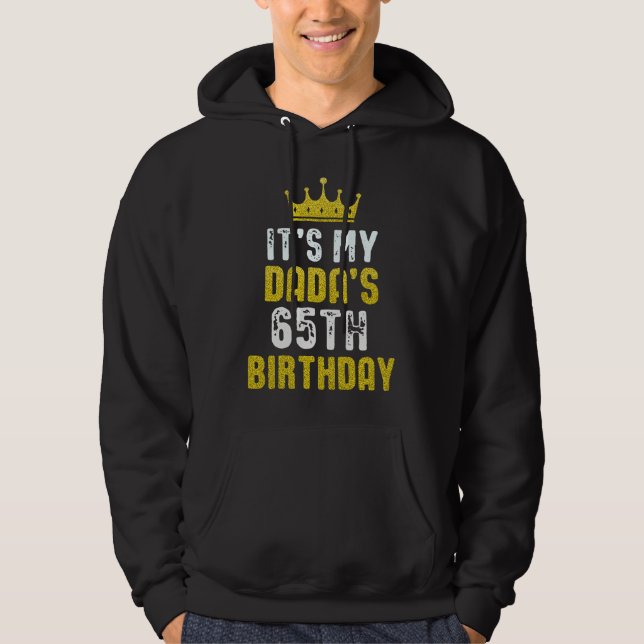 Gul Kron 65-årsdag För Pappa Från Son Dotter Hoodie (Framsida)