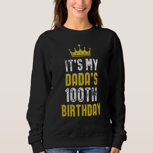 Gul krona 100-årsdag för pappa från son dotter t shirt (Framsida)