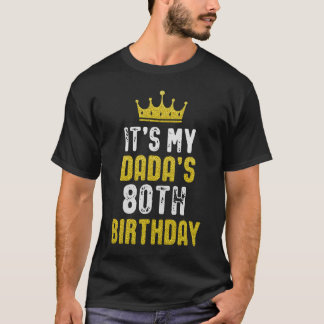 Gul krona 80-årsdag för Dada från son dotter T Shirt