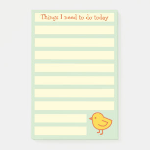 Gul kyckling, Att Göra-lista, Grön och Gul Post-it Block