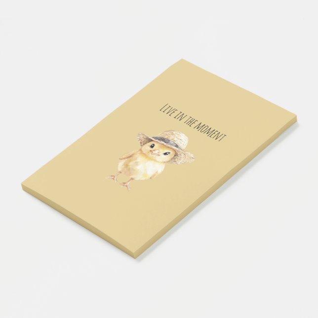 Gul Kyckling Hatt Post-it Block (Vinklad)