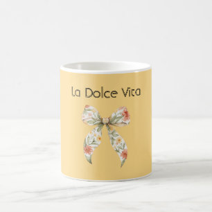 Gul La Dolce Vita (det goda livet) Blommig slinga Kaffemugg
