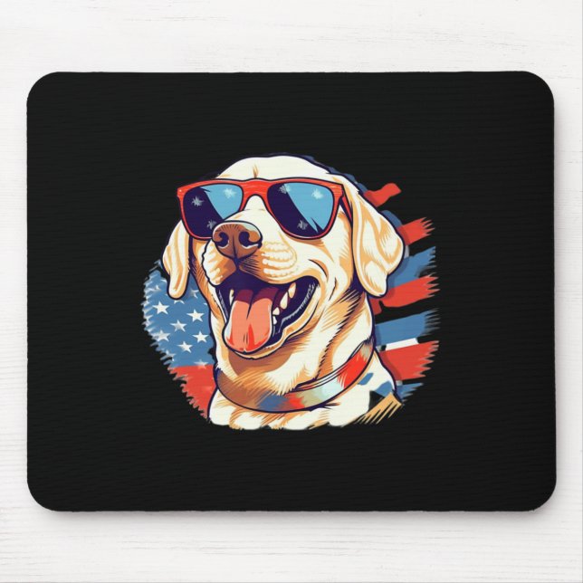 Gul lab 4:e juli: Design Patriotic Valp Labrad Musmatta (Framsidan)